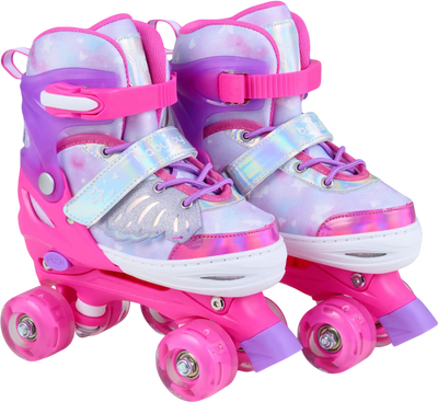 Costway Kids Light Up Roller Skates Ages 7-9 4 Wheels 22233362 New