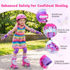 Kids roller skates in pink with light-up wheels, featuring reinforced buckles and a butterfly design for toddlers ages.