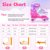 Kids roller skates in pink with adjustable sizing, light-up wheels, and a butterfly design, perfect for toddlers ages.