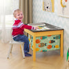 Kids 3-in-1 sand and water activity table with removable racing tabletop and foldable storage bin for fun playtime.