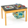 3-in-1 kids activity table with removable racing tabletop, built-in storage bin, and durable fir wood frame for outdoor.
