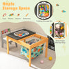 3-in-1 kids sand water activity table with removable racing tabletop and foldable storage bin for organized play.