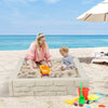 2-In-1 HDPE Kids Sandbox with Cover and Bottom Liner-White - Gallery View 1 of 10