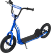 Kids scooter featuring a heavy-duty metal frame, inflatable wheels, and easy-to-grip non-slip handles for stability.