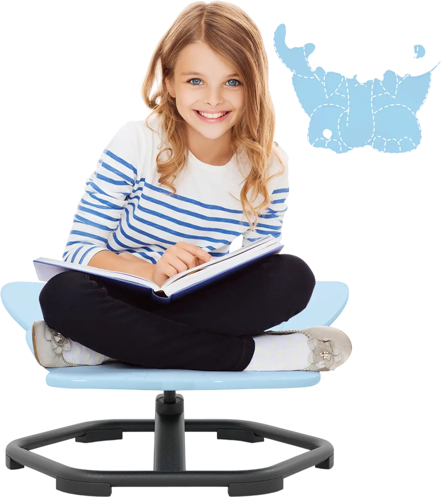 Costway Kids Sensory Swivel Chair 360° Spinning Non-Slip Metal Base Elephant Planet 791528463 New