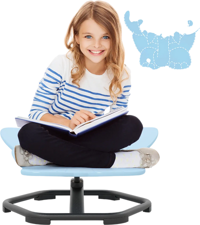 Costway Kids Sensory Swivel Chair 360° Spinning Non-Slip Metal Base Elephant/Planet 791528463 New