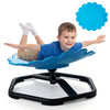 Kids sensory swivel chair in vibrant blue sunflower shape, featuring 360° rotation for calming sensory play and stability.