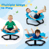 Kids sensory swivel chair in vibrant sunflower shape, featuring 360° rotation and sturdy metal base for safe play.
