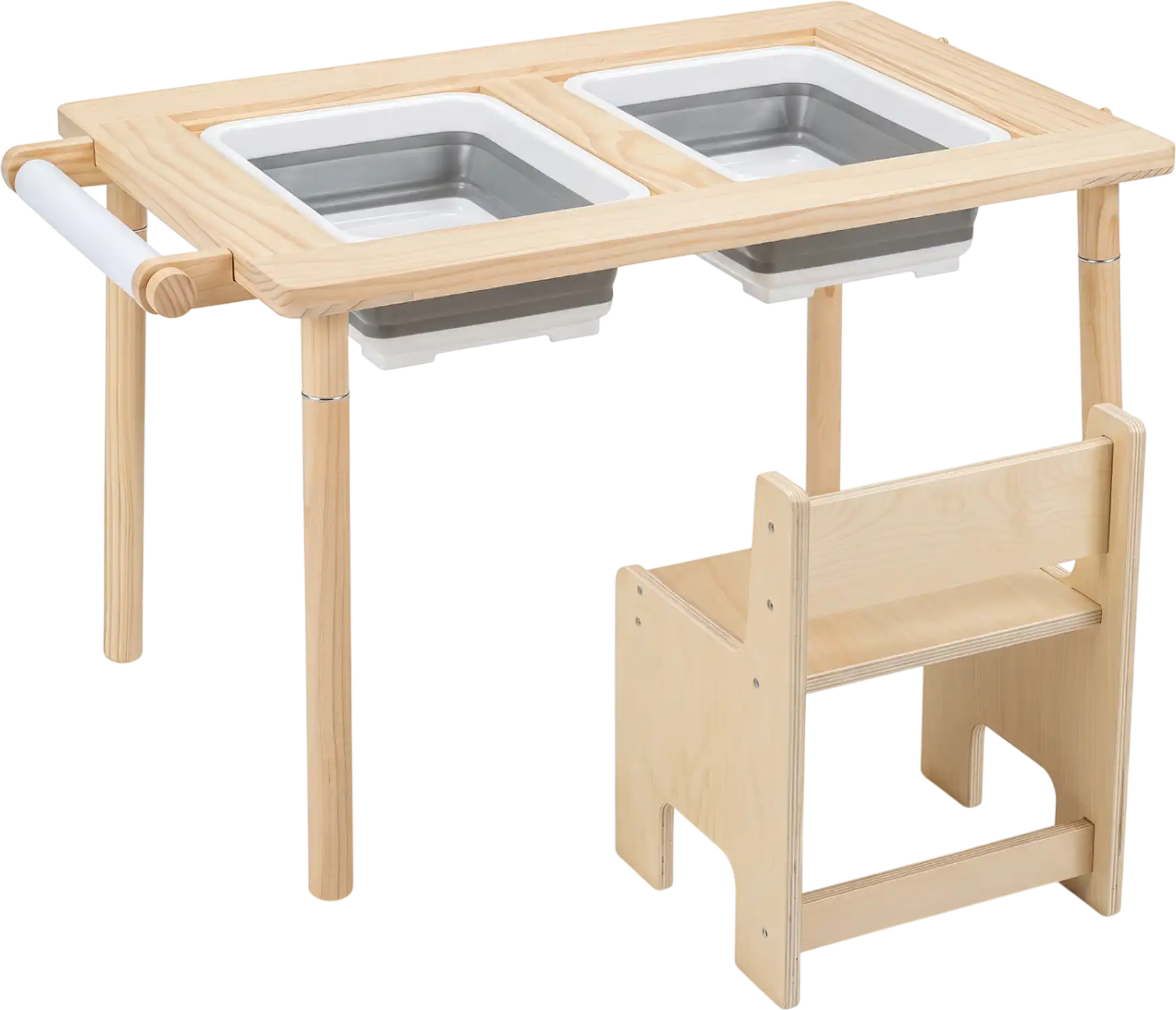 Costway Kids Sensory Play Table Set Adjustable Height 2 Storage Bins 92382654 New