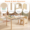 Kids sensory table set showcasing smooth edges, reinforced crossbar, and anti-slip foot pads for safe play and stability.