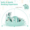 Convertible 3-in-1 kids slide rocking horse set in green with angle limiters for safe play and fun activities.