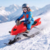Kids Snow Racer Sled with Brakes & Tow Ropes and Steering Handle for Winter-Red - Gallery View 1 of 10