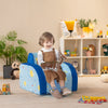 Kids sofa with planet pattern, convertible design for play, nap, and sleep, made of soft velvet fabric.