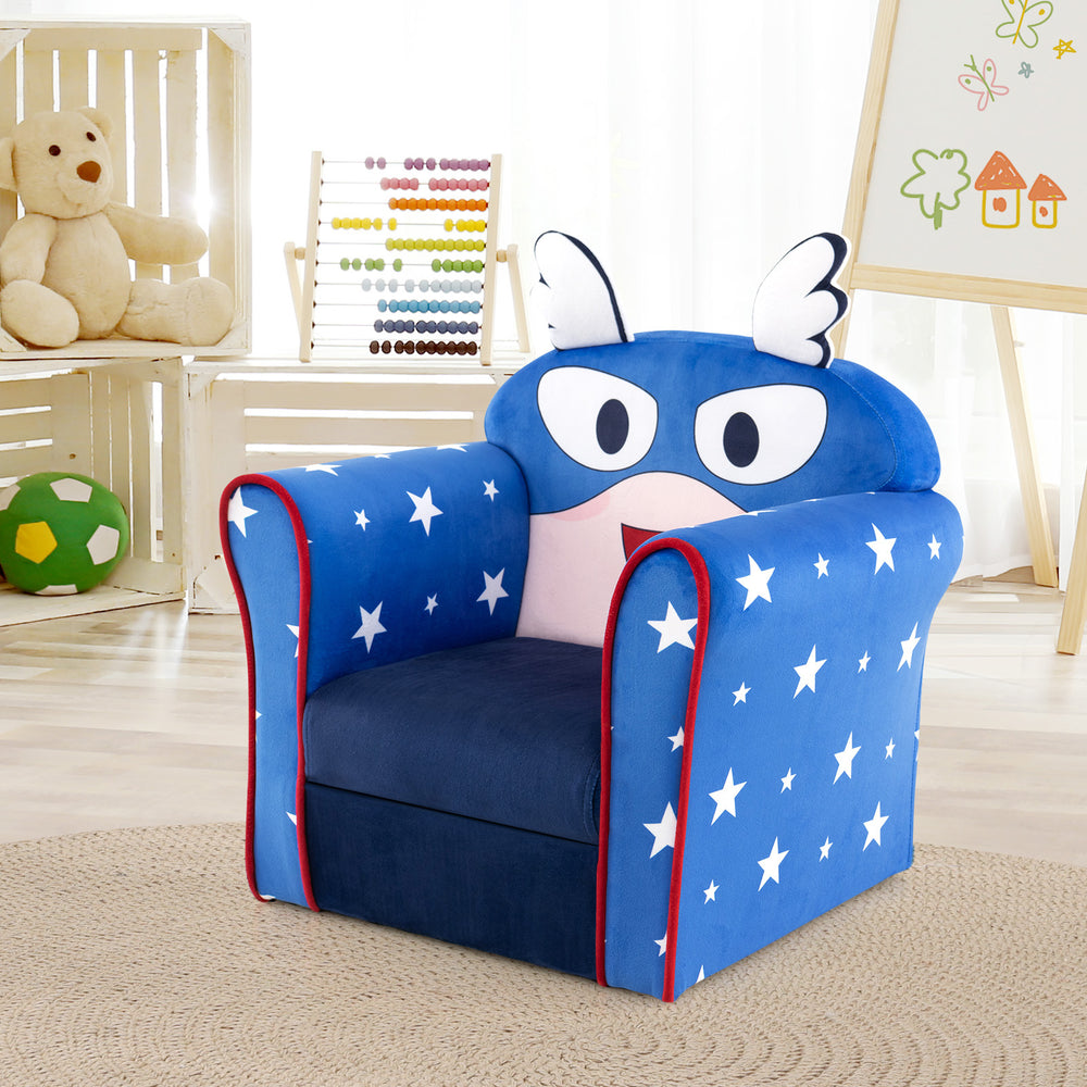 Original Kids Sofa with Armrest and Thick Cushion-Blue - Gallery View 1 of 11