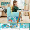 Kids armchair in blue with plush velvet cover, ergonomic backrest, and arm support, ideal for reading and play.