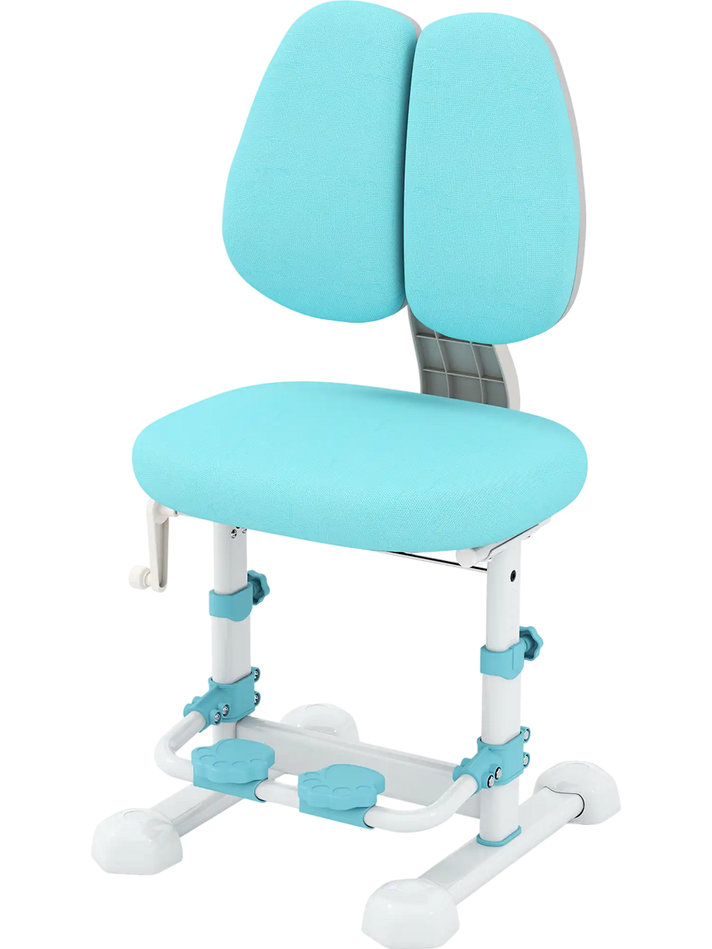 Kids study chair in blue with a unique armless design and adjustable height, ideal for growing children during study.