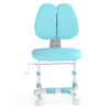 Kids study chair in blue with adjustable double backrest and footrest for ergonomic support and comfort during study.