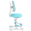 Kids study chair in blue with adjustable backrest and footrest, designed for comfort and proper posture support.