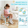 Kids study chair in blue with adjustable backrest and footrest, designed for comfort and proper posture during study.