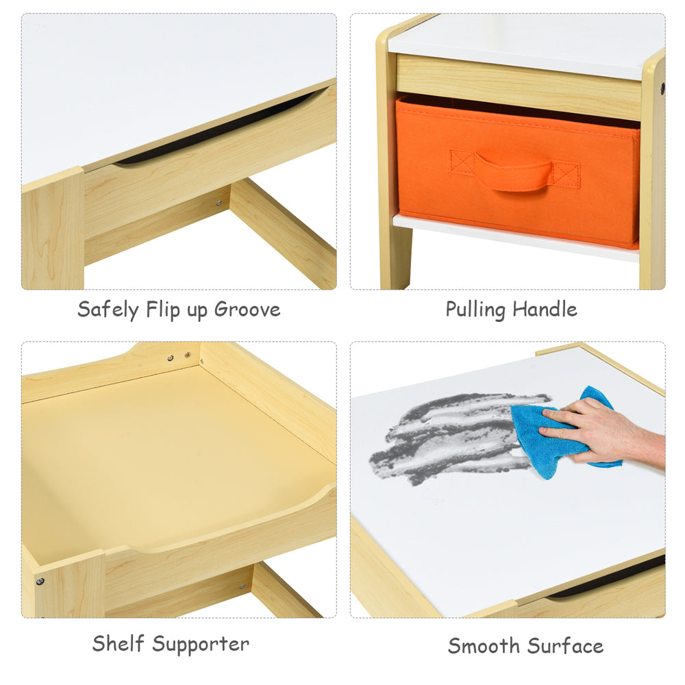 Kids table and chairs set featuring a smooth surface, storage boxes, and ergonomic design for comfortable play and.