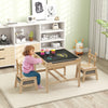 Kids table and chairs set with reversible whiteboard, featuring a robot-shaped backrest, perfect for creative play.