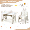 Kids table and chair set in gray with adjustable drawing boards, suitable for ages 1-12, ideal for play and learning.