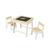 Kid's table and chairs set with double-sided tabletop, perfect for drawing and learning, designed for ages 3-6.