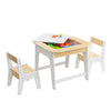 Kid's table and chairs set with double-sided tabletop, perfect for drawing, eating, and playing, suitable for ages 3-6.