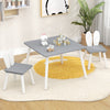 3 Pieces Kids Table and Chairs Set for Arts Crafts Snack Time-Gray - Gallery View 1 of 10