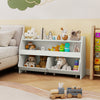 Kids Toy Storage Organizer Wooden Bookcase with 2 Movable Drawers-White - Gallery View 1 of 10