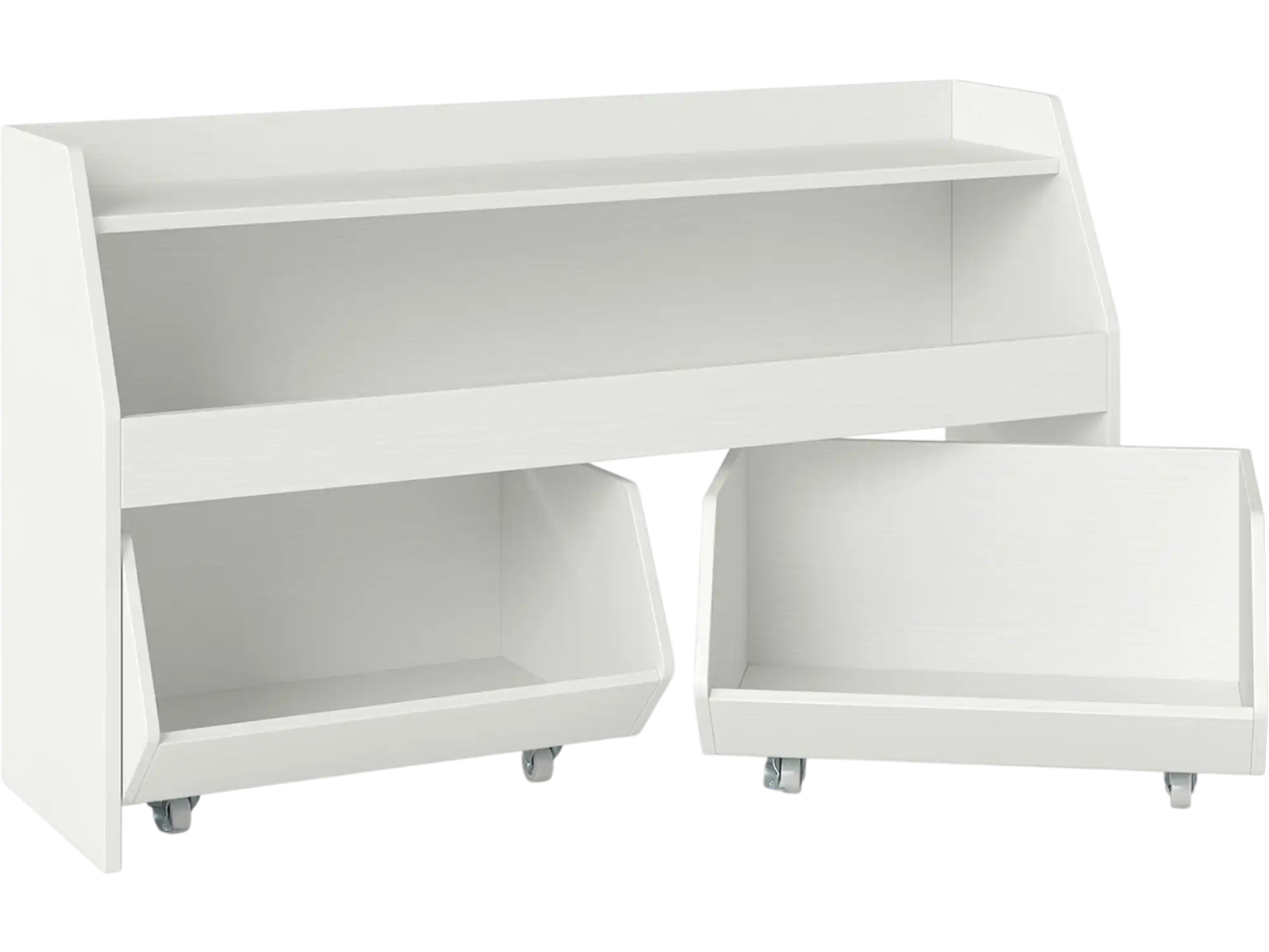Costway Kids Toy Storage Organizer Wooden Bookcase 2 Movable Drawers 56383550 New