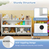 Kids toy storage organizer in white with 2 movable drawers and anti-topping design, ideal for playrooms and classrooms.