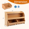 Kids toy storage organizer featuring 2 rolling drawers and 3-tier bookshelf, designed for playrooms and child-friendly use.