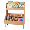 Kids Toy Storage Organizer Wooden Montessori Bookshelf with 2 Storage Bins-Natural - Gallery View 1 of 2