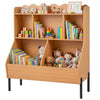 Kids Toy Storage Organizer Wooden Montessori Bookshelf with 5 Storage Cubes-Natural - Gallery View 1 of 2
