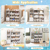 4-tier white kids toy storage organizer with removable bins, ideal for bedroom, playroom, and kindergarten use.