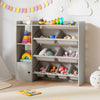 Kids Toy Storage and Bookshelf with Open Shelves and Single-door Cabinet-Gray - Gallery View 1 of 11