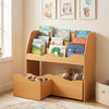 Kids Toy Wooden Storage Organizer with 2 Rolling Drawers for Kids Room-Natrual - Gallery View 1 of 10