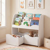 Kids Toy Wooden Storage Organizer with 2 Rolling Drawers for Kids Room-White - Gallery View 1 of 10