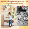 Kids toy wooden storage organizer in white with 2 rolling drawers and a 3-tier bookshelf for easy access and organization.
