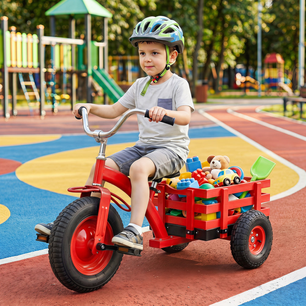 Kids Tricycle with 15 Inch Inflatable Rubber Tires-Red - Gallery View 1 of 10