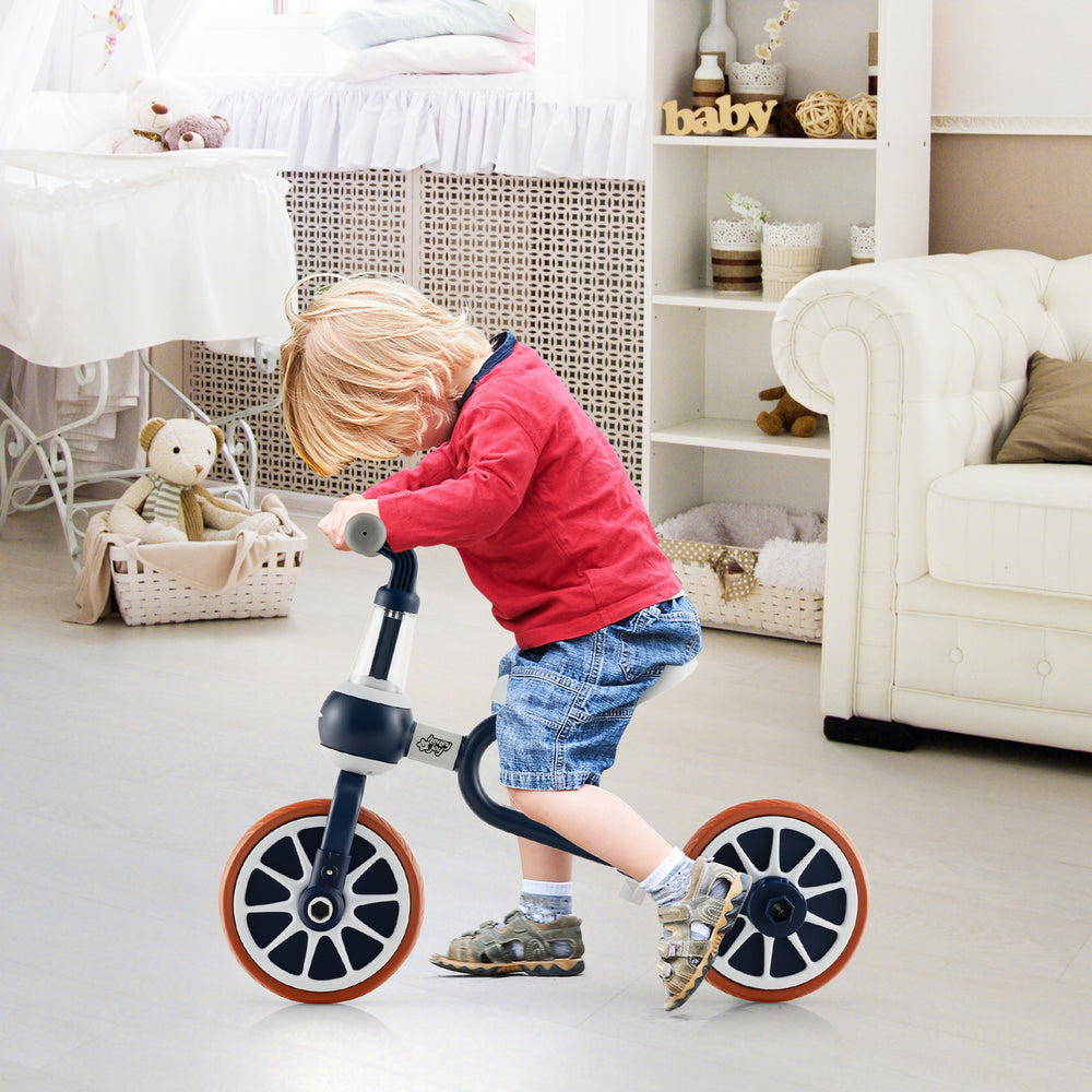 4-in-1 Kids Trike Bike with Adjustable Parent Push Handle and Seat Height-Navy - Gallery View 1 of 9