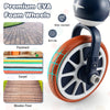 Close-up of the premium EVA foam wheel of the 4-in-1 kids trike bike, designed for various surfaces and safe use.