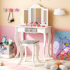 Kids Vanity Set with Tri-folding Mirror-White - Gallery View 1 of 10