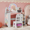 Kids vanity set featuring a charming tree-shaped jewelry holder and shatterproof mirror, perfect for imaginative play.