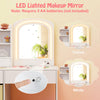 Kids vanity set featuring a lighted mirror with adjustable colors, ample storage, and shatterproof acrylic for safe use.