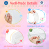 Kids vanity set features shatterproof acrylic mirror, easy-to-clean surface, and anti-collision round corners for.