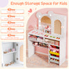 Kids vanity in white with bear shape, 3 lighting modes, and 5 drawers for safe play and creative activities.