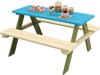 Kids Wooden Picnic Table Set Toddler Activity and Dining Table with Built-in Benches