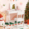 2-in-1 Kids Vanity Makeup Table and Chair Set with Flip Top Mirror-White - Gallery View 1 of 10